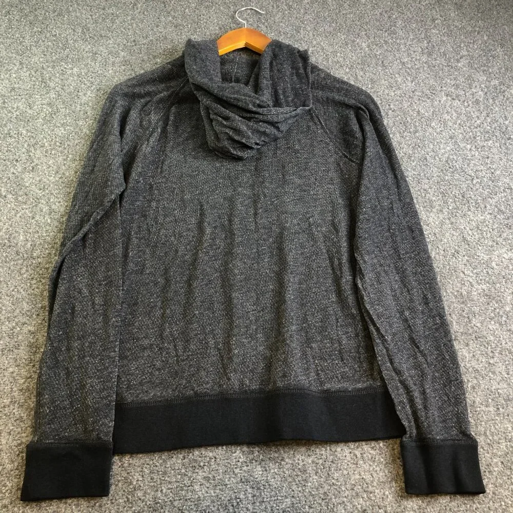 J Crew Shirt Mens Medium Gray Hooded Tshirt Cotton Long Sleeve Hoodie